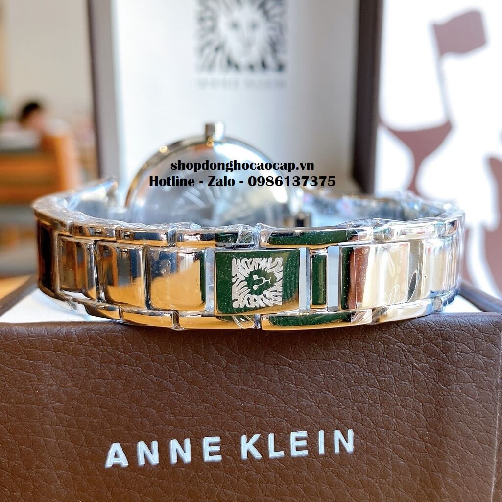 Đồng Hồ Nữ Anne Klein Đá Ceramic Màu Trắng Vỏ Bạc Cao Cấp 34mm