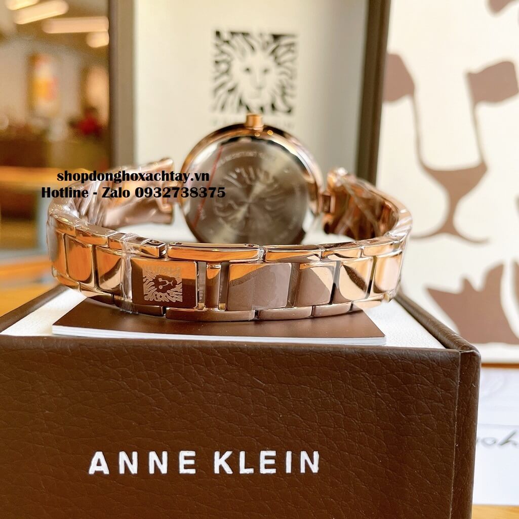 Đồng Hồ Nữ Anne Klein Đá Ceramic Trắng Vỏ Rose Cao Cấp 34mm