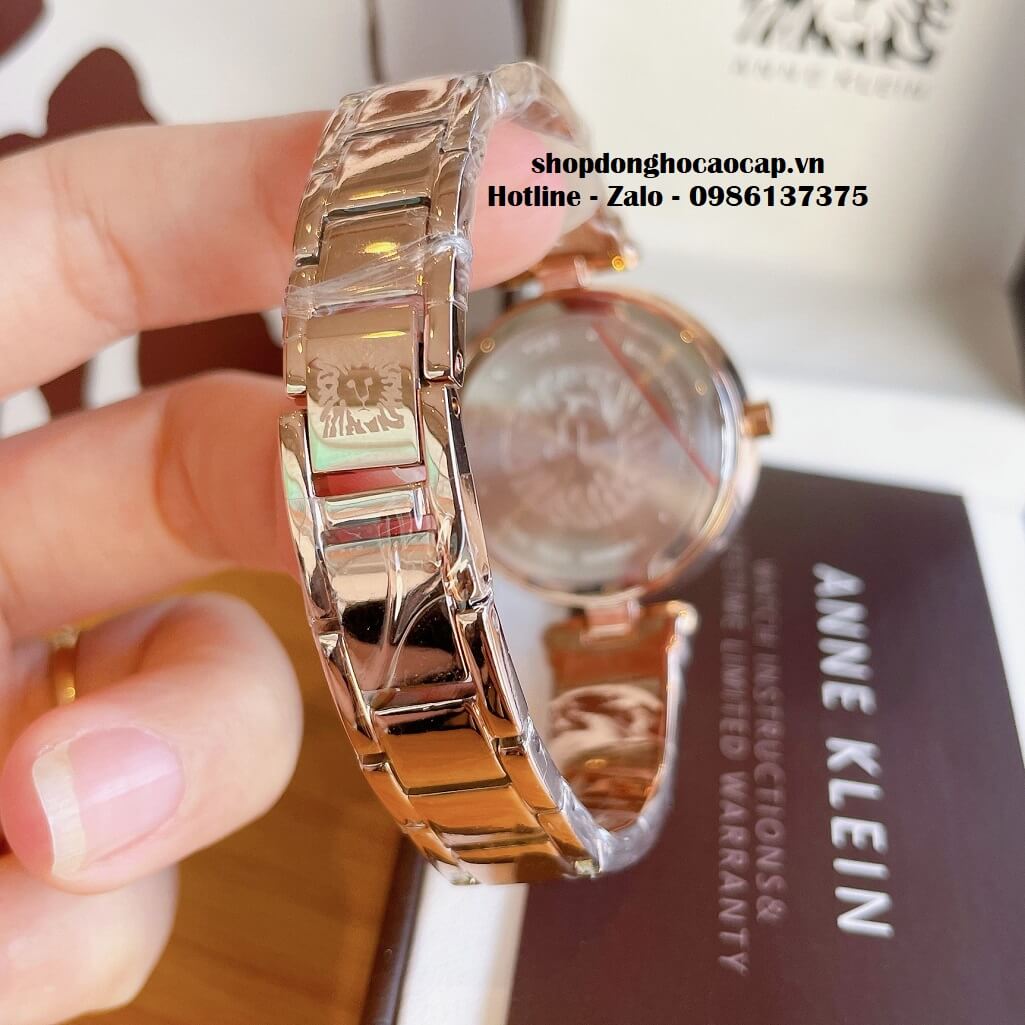 Đồng Hồ Nữ Anne Klein Đá Ceramic Trắng Vỏ Rose Cao Cấp 34mm