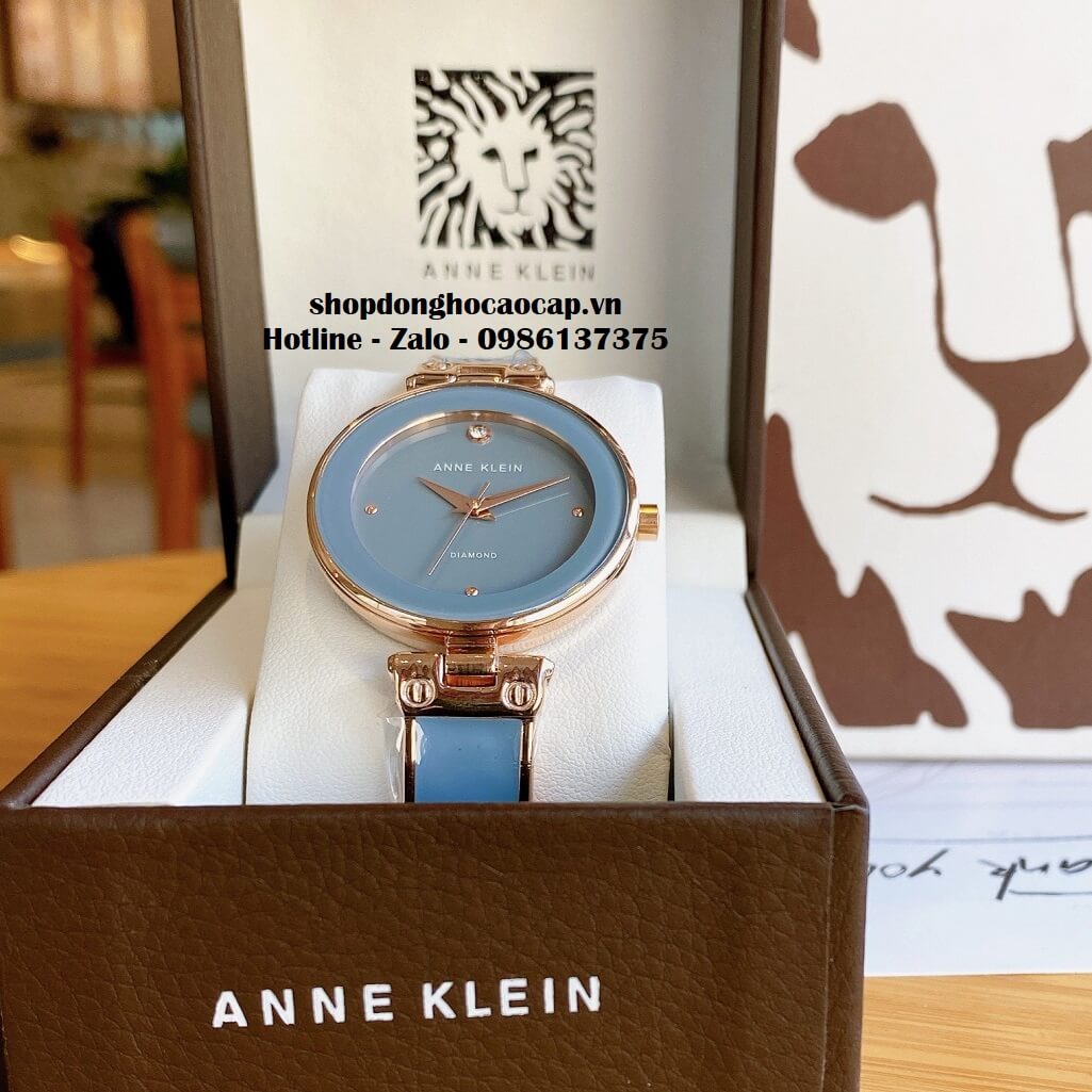 Đồng Hồ Nữ Anne Klein Đá Ceramic Màu Xám Xanh Vỏ Rose Cao Cấp 34mm