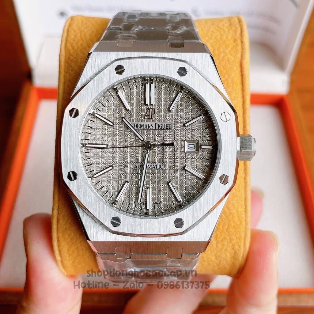 Đồng Hồ Audemars Piguet Royal Oak Automatic Dây Thép Bạc Mặt Xám 42mm