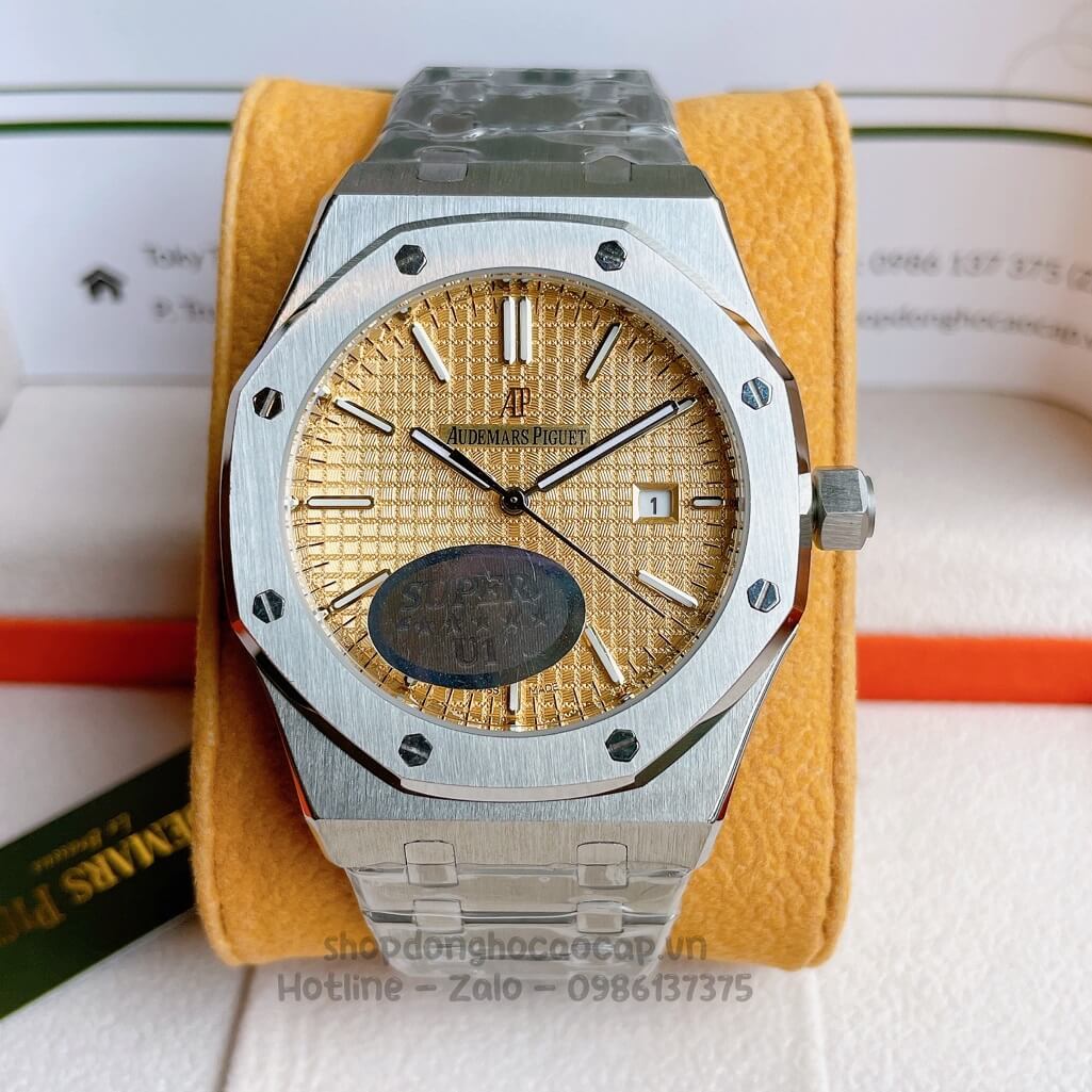 Đồng Hồ Audemars Piguet Royal Oak Automatic Dây Thép Bạc Mặt Vàng 42mm