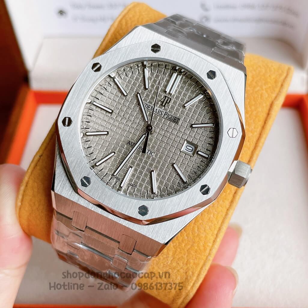 Đồng Hồ Audemars Piguet Royal Oak Automatic Dây Thép Bạc Mặt Xám 42mm