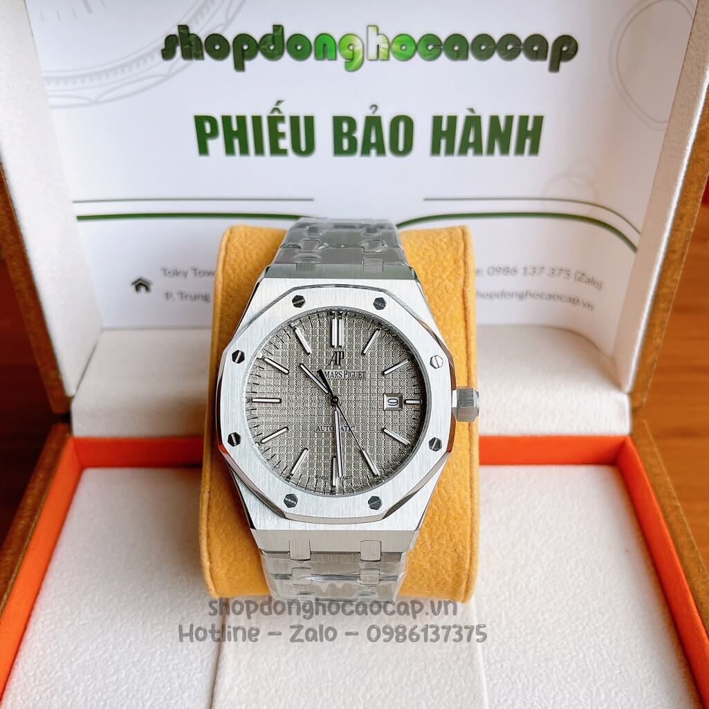 Đồng Hồ Audemars Piguet Royal Oak Automatic Dây Thép Bạc Mặt Xám 42mm