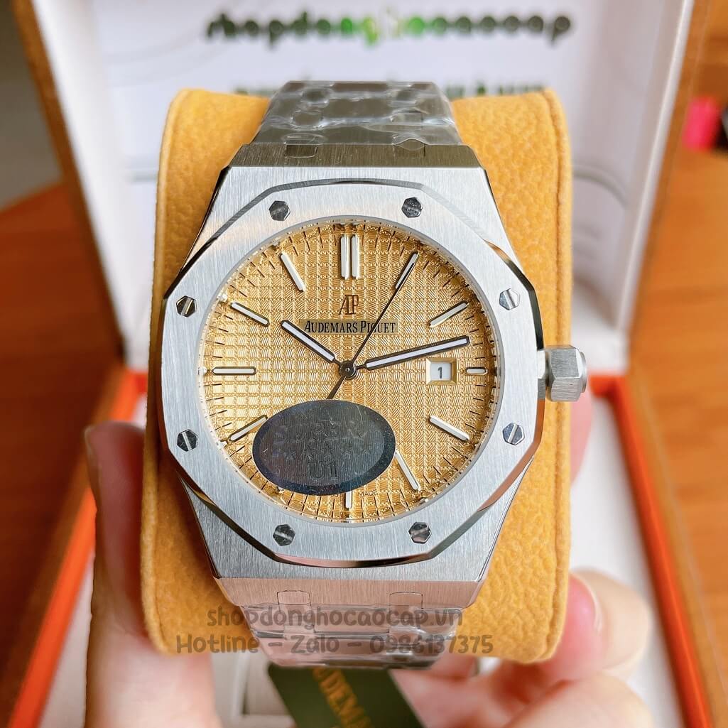 Đồng Hồ Audemars Piguet Royal Oak Automatic Dây Thép Bạc Mặt Vàng 42mm