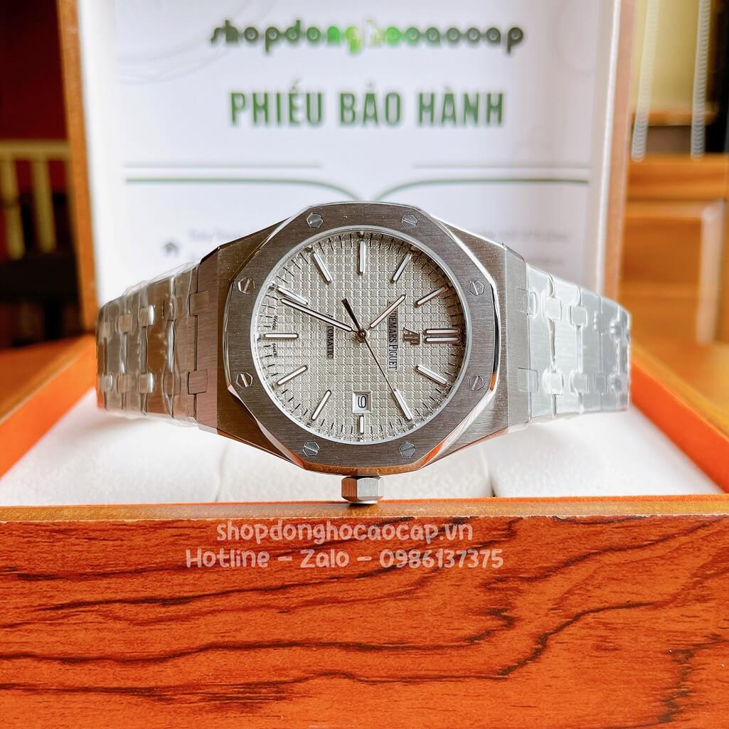 Đồng Hồ Audemars Piguet Royal Oak Automatic Dây Thép Bạc Mặt Xám 42mm