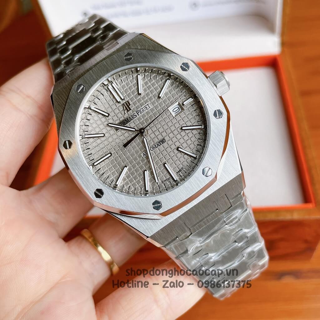 Đồng Hồ Audemars Piguet Royal Oak Automatic Dây Thép Bạc Mặt Xám 42mm