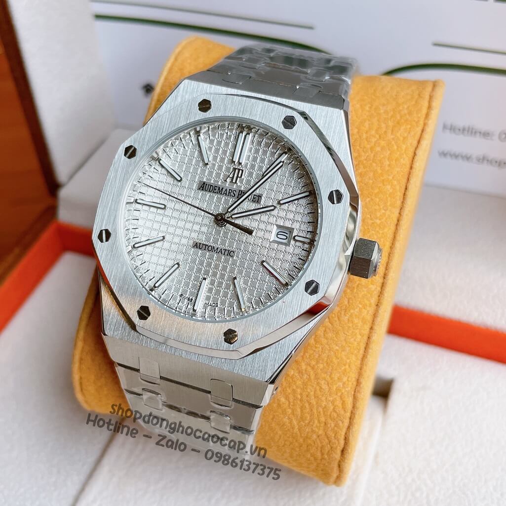 Đồng Hồ Audemars Piguet Royal Oak Automatic Dây Thép Bạc Mặt Trắng 42mm