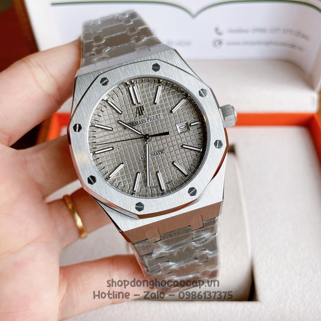 Đồng Hồ Audemars Piguet Royal Oak Automatic Dây Thép Bạc Mặt Xám 42mm