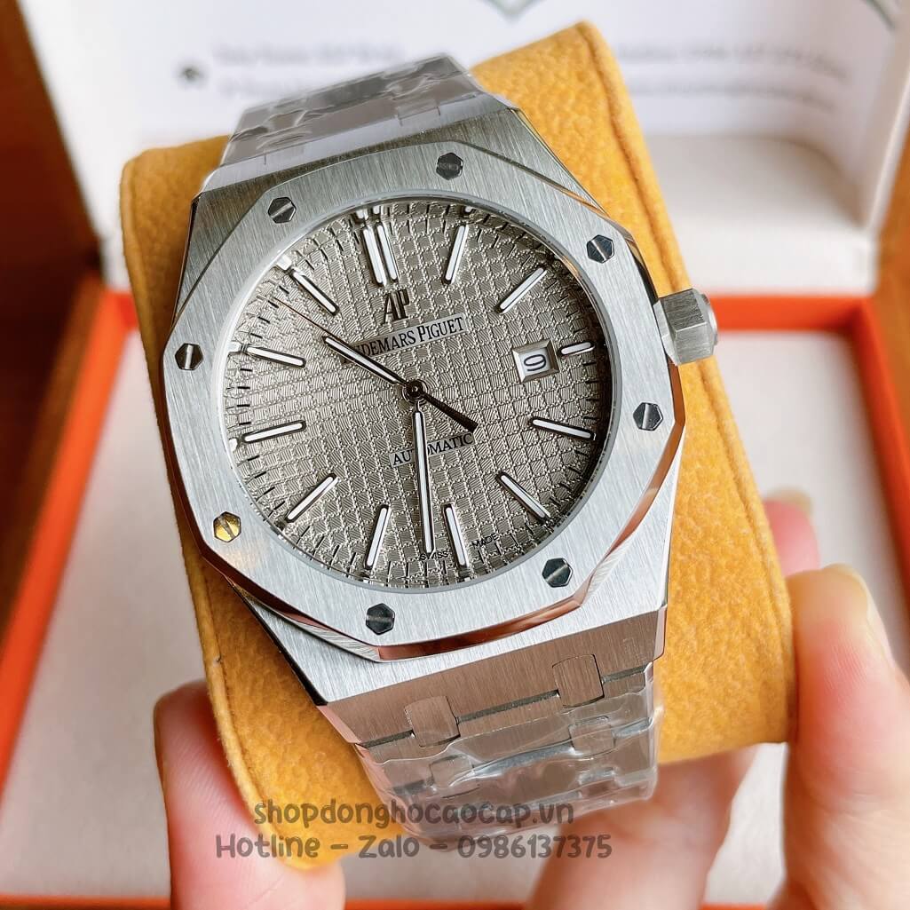 Đồng Hồ Audemars Piguet Royal Oak Automatic Dây Thép Bạc Mặt Xám 42mm