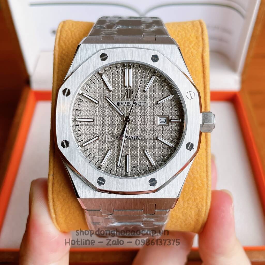 Đồng Hồ Audemars Piguet Royal Oak Automatic Dây Thép Bạc Mặt Xám 42mm