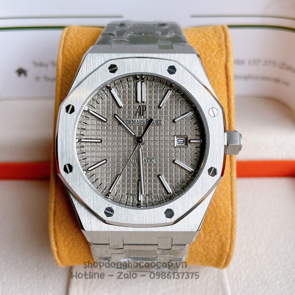 Đồng Hồ Audemars Piguet Royal Oak Automatic Dây Thép Bạc Mặt Xám 42mm