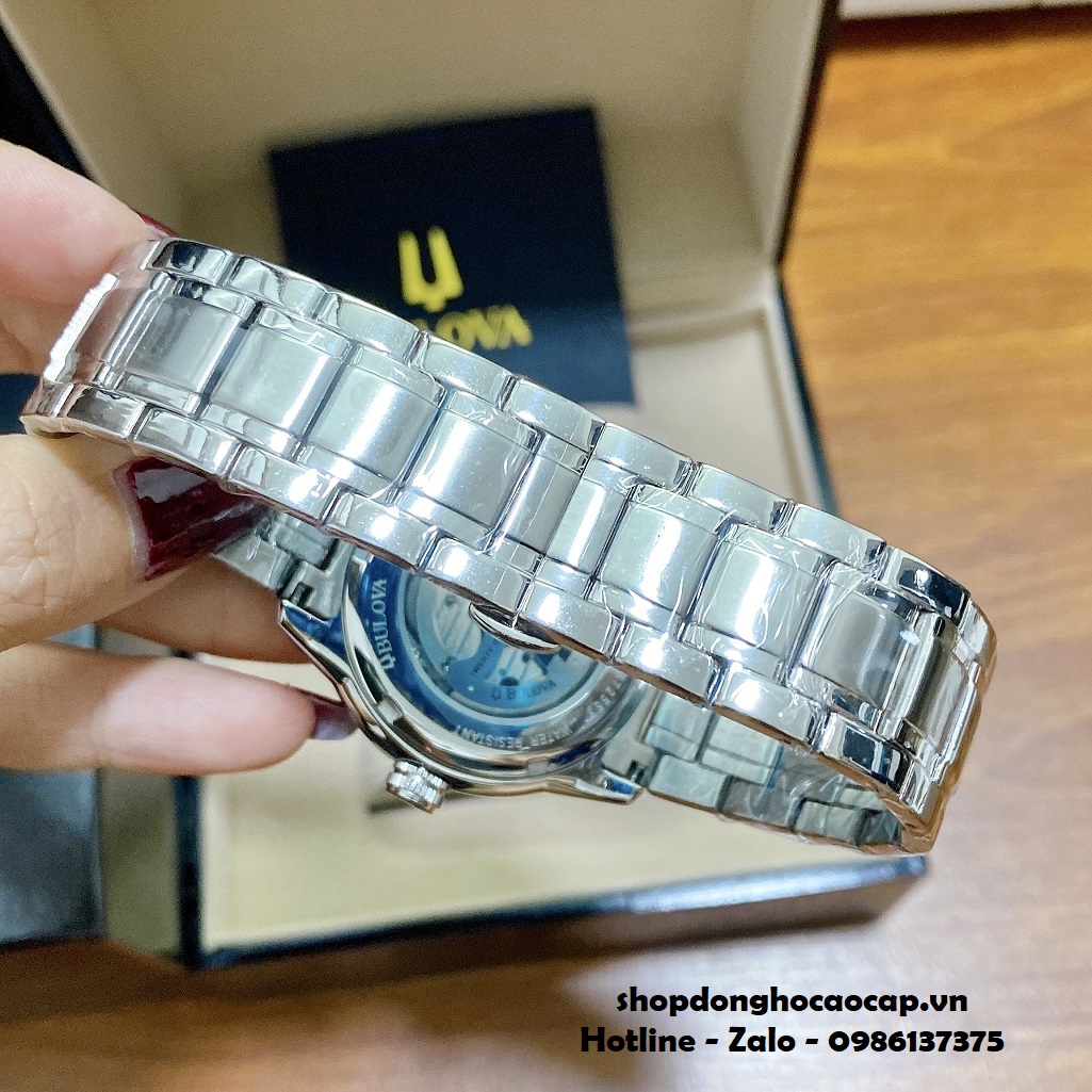 Đồng Hồ Nam Bulova 96A118 Tự Động Dây Kim Loại Silver Mặt Xanh 42mm