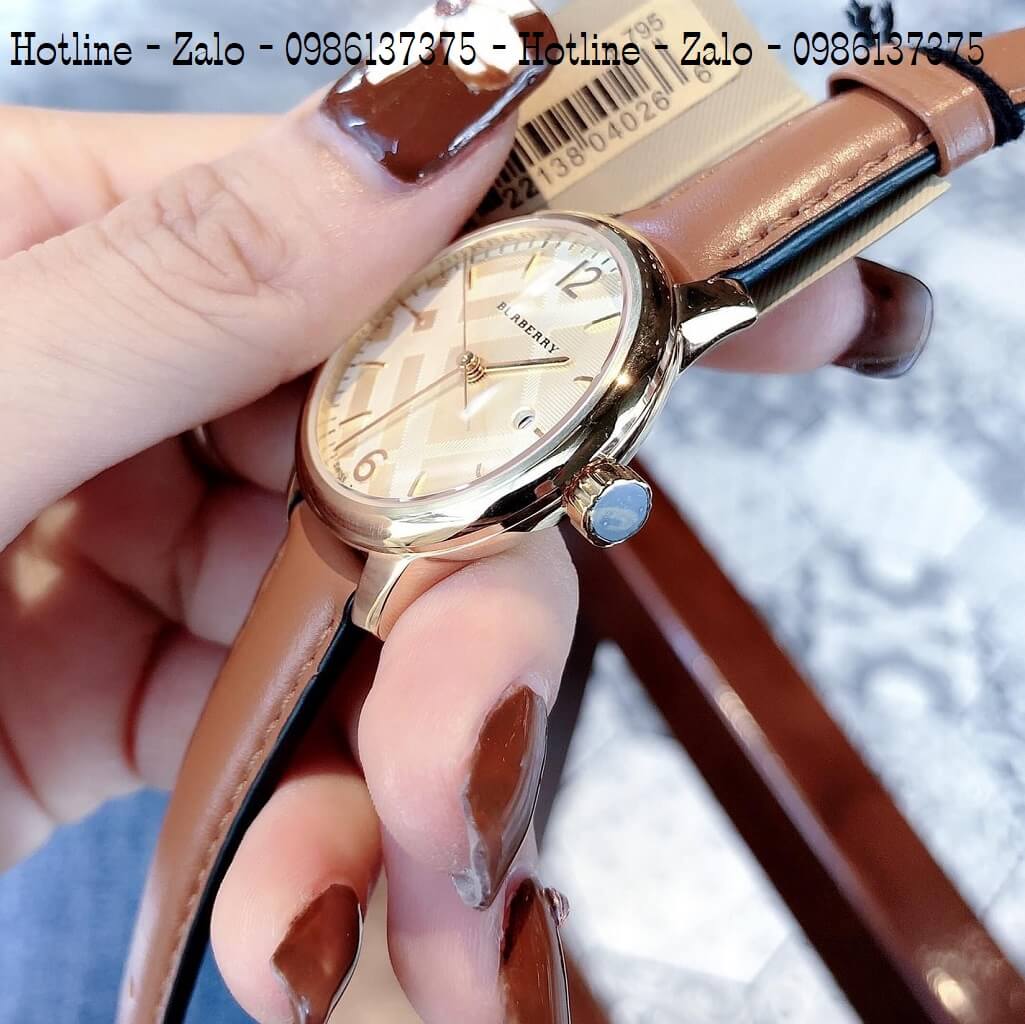 Đồng Hồ Burberry BU10101 Dây Da Nâu Siêu Cấp Nữ 32mm