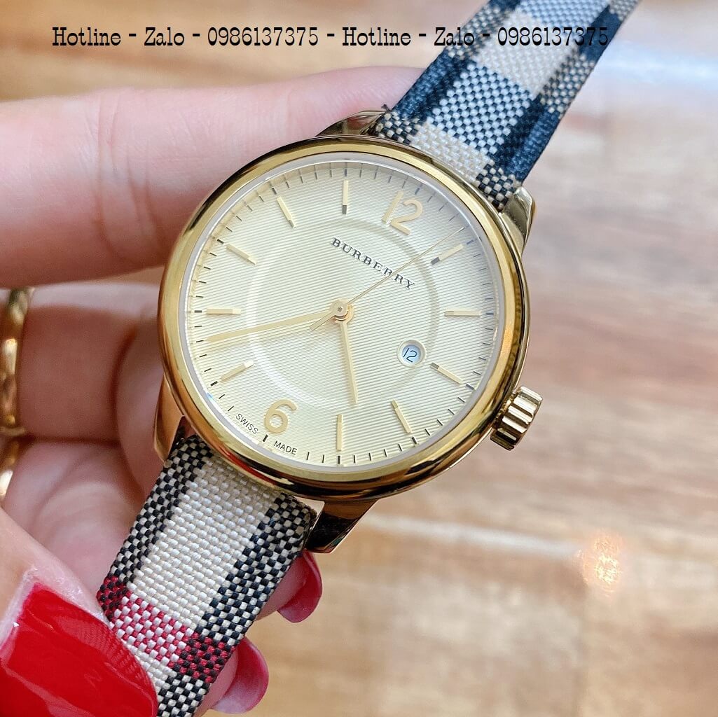 Đồng Hồ Burberry BU10104 Dây Da Caro Siêu Cấp Nữ 32mm