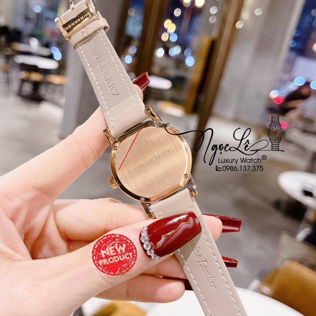 Đồng Hồ Burberry Nữ - BU9109 Dây Da Màu Nude Vỏ Rose Size 34mm