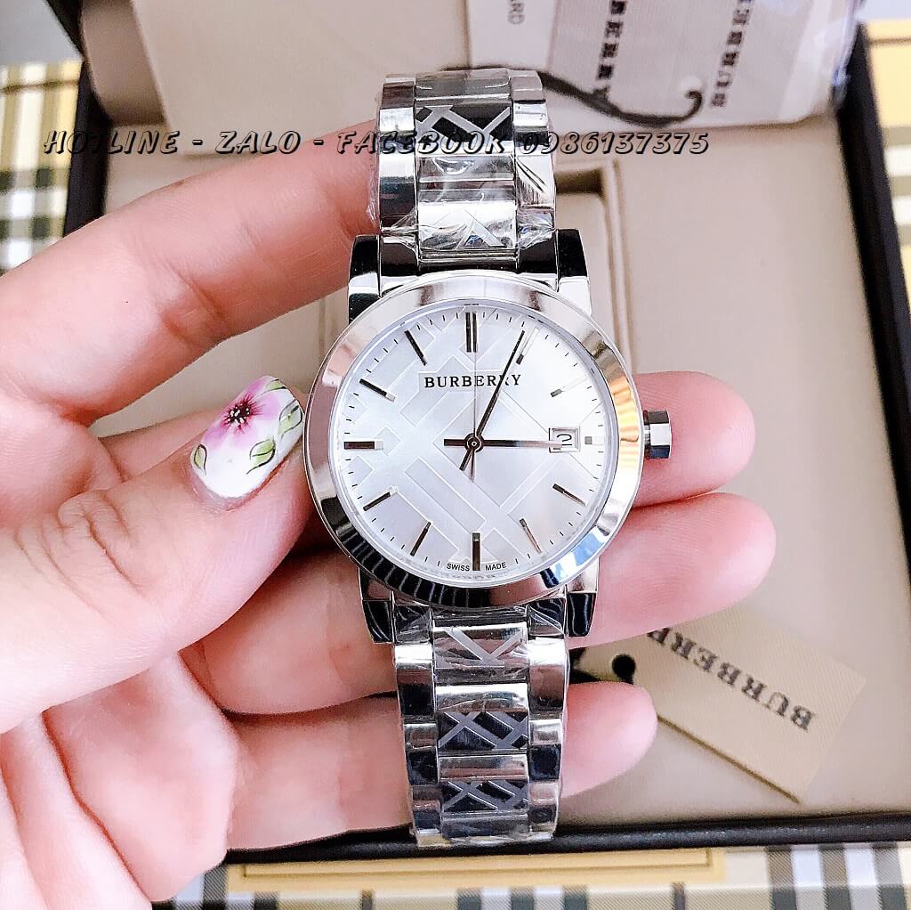 Đồng Hồ Burberry Nữ Bạc 34mm VRS1