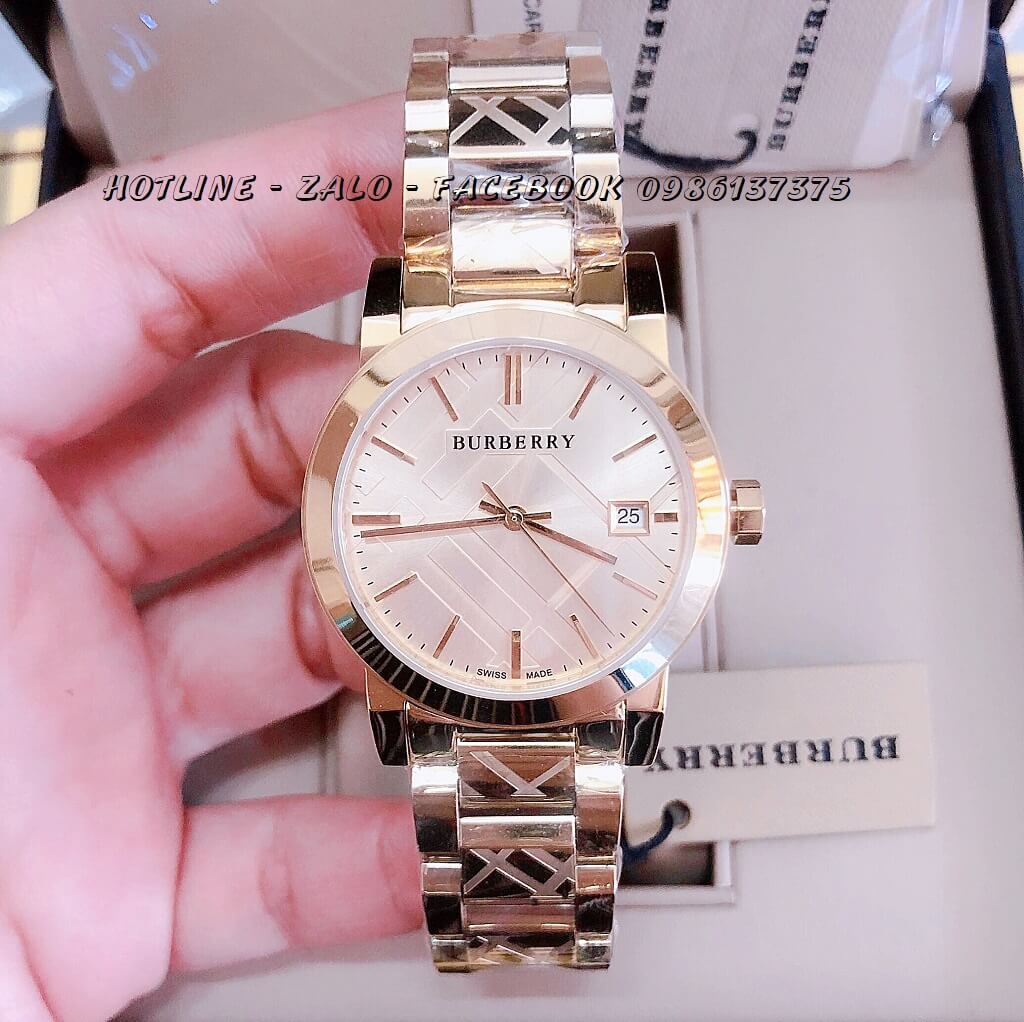 Đồng Hồ Burberry Nữ Vàng 34mm VRS1