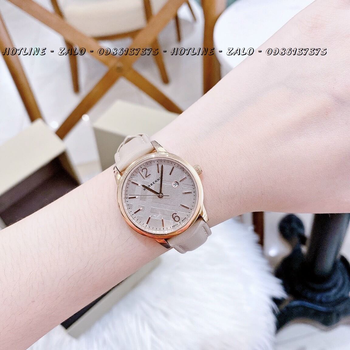 Đồng Hồ Burberry Nữ Dây Da Nude Rose Gold 32mm