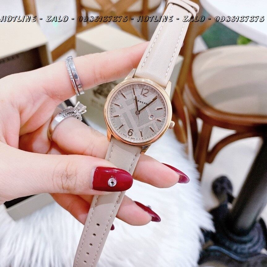 Đồng Hồ Burberry Nữ Dây Da Nude Rose Gold 32mm