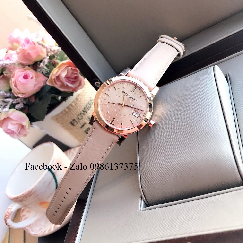 Đồng Hồ Burberry Nữ Dây Da Nude Cao Cấp (Rose Gold)