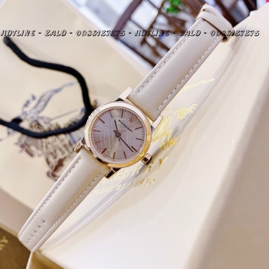 Đồng Hồ Burberry Nữ Dây Da Nude 34mm - 28mm Cao Cấp