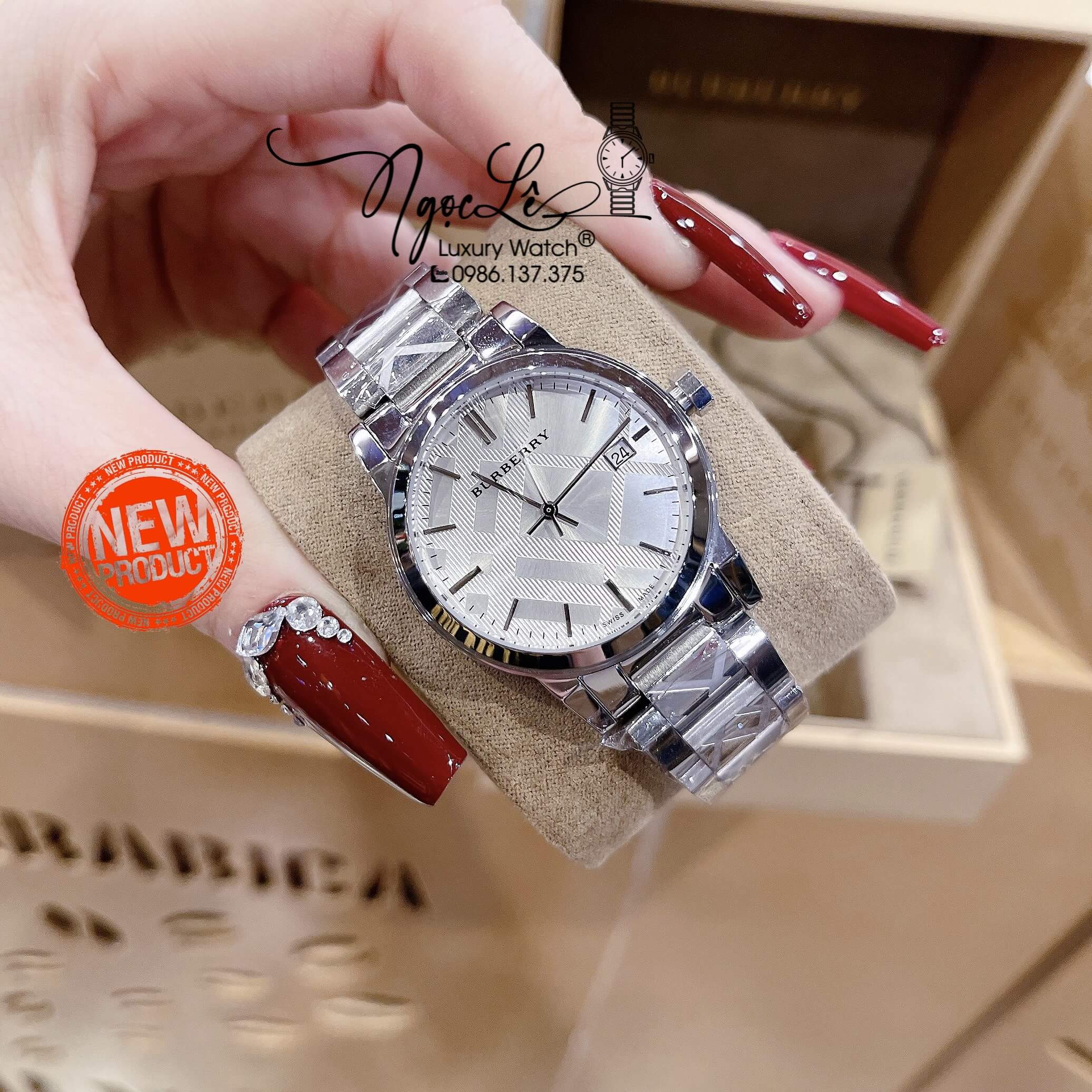 Đồng Hồ Nữ Burberry BU9144 The City Dây Kim Loại Silver Size 34mm