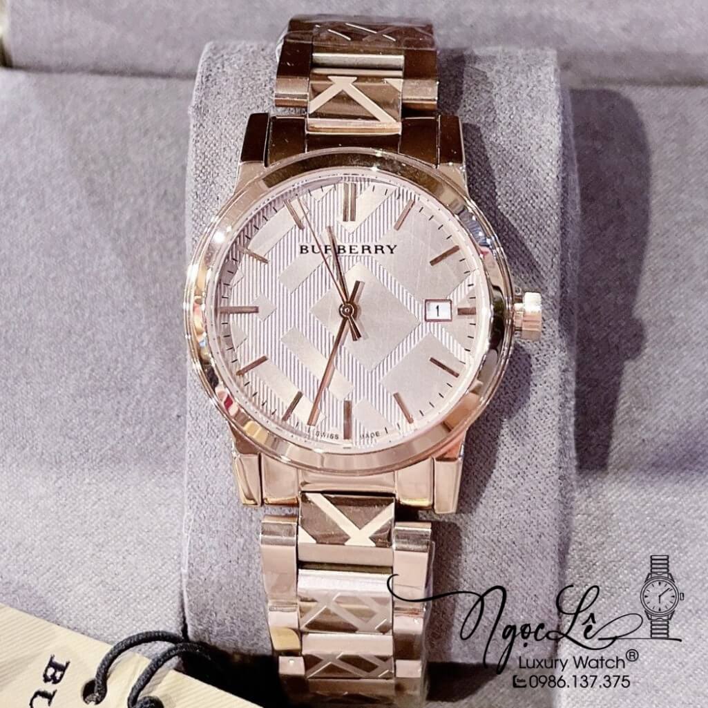 Đồng Hồ Burberry Nữ Dây Kim Loại Màu Rose Cao Cấp 34mm