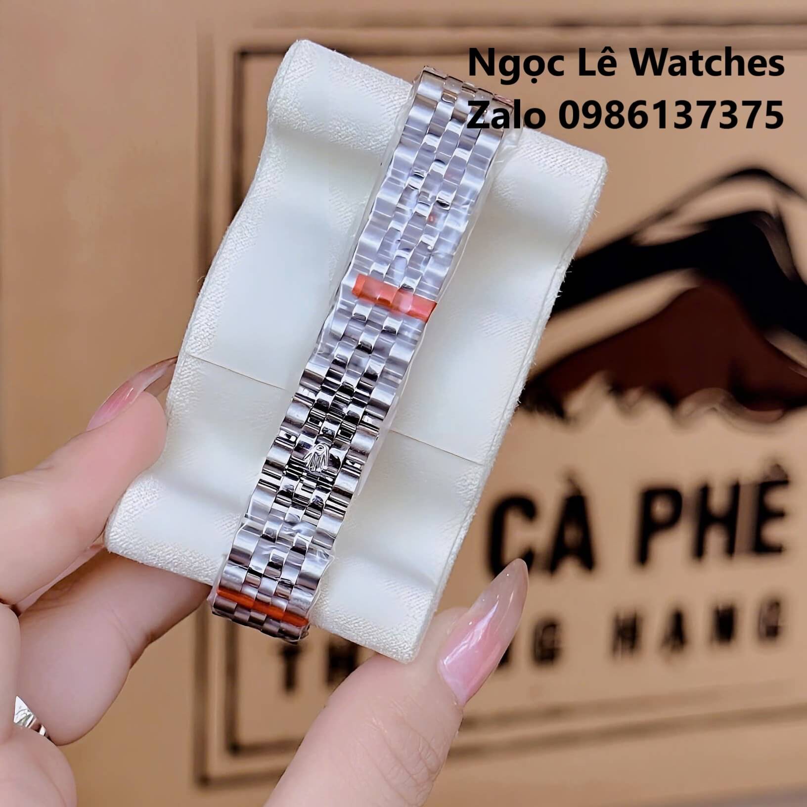 Đồng Hồ Cặp Rolex Datejust Máy Pin Nam Nữ Bạc Mặt Trắng Viền Khía Size 41mm - 31mm