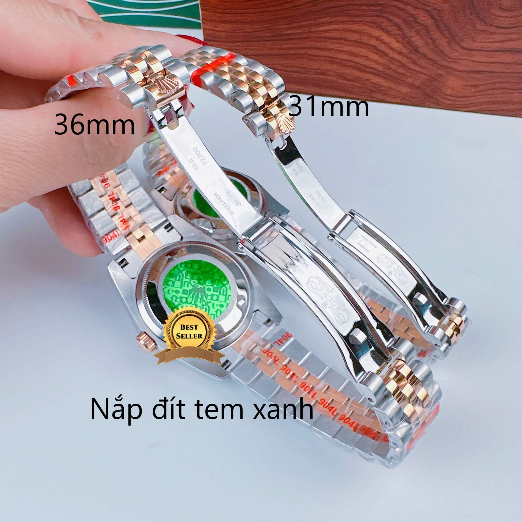 Đồng Hồ Cặp Rolex Datejust Pin Dây Demi Rose Mặt Trắng Xà Cừ 31mm - 36mm - 41mm