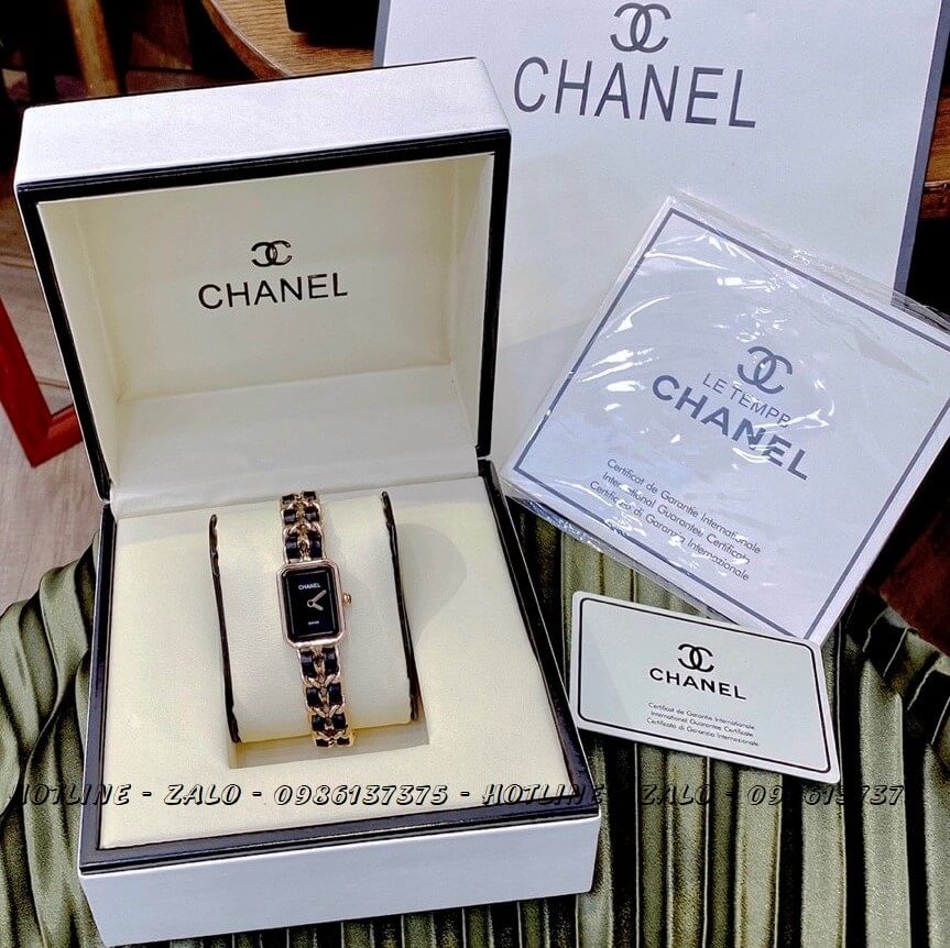 Đồng Hồ Nữ Chanel Première Xích Rose Gold Đen 20x28mm