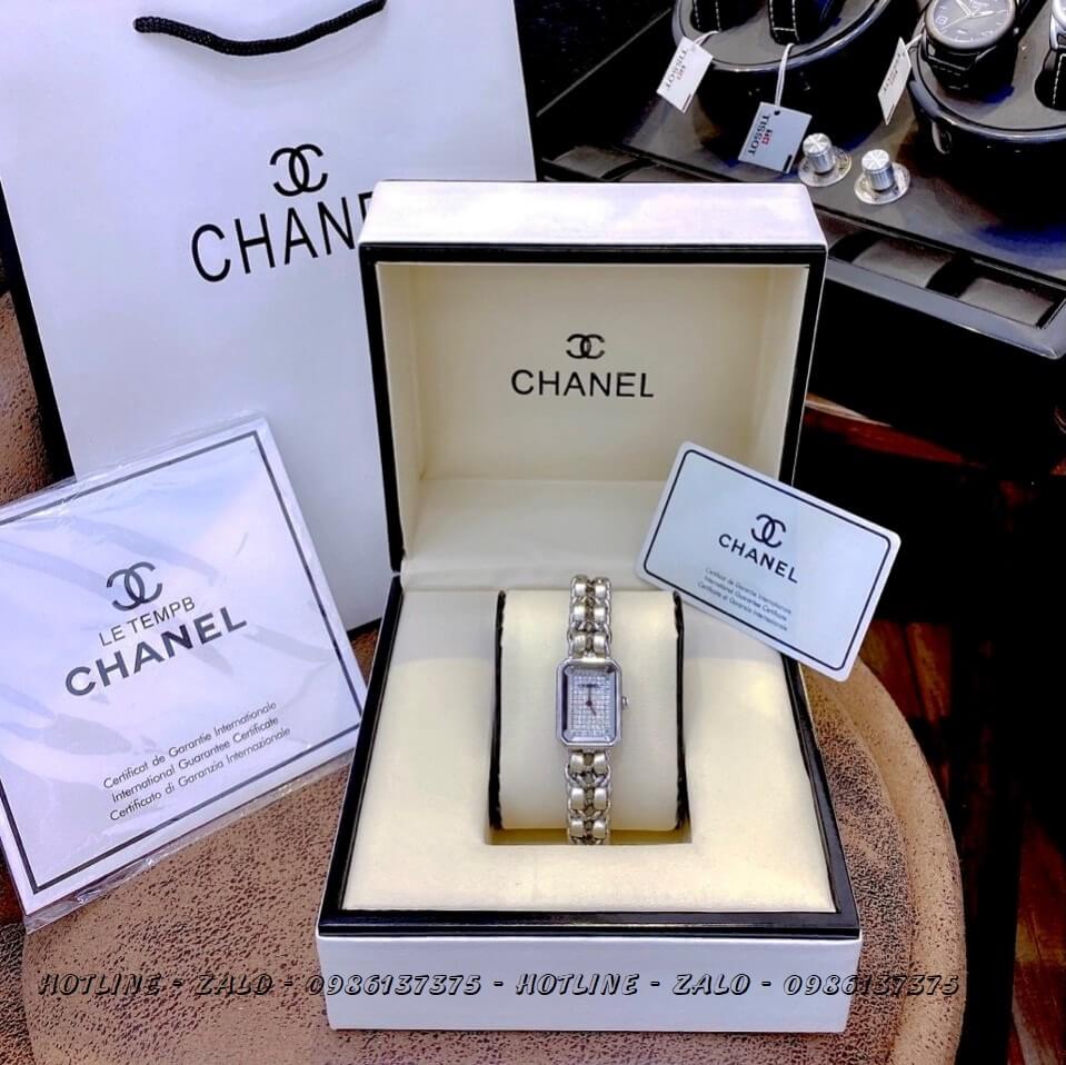 Đồng Hồ Nữ Chanel Première Diamond Dây Xích Mặt Trắng