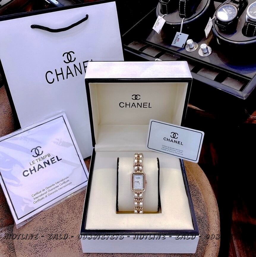 Đồng Hồ Nữ Chanel Première Diamond Dây Xích Rose Gold 20x28m