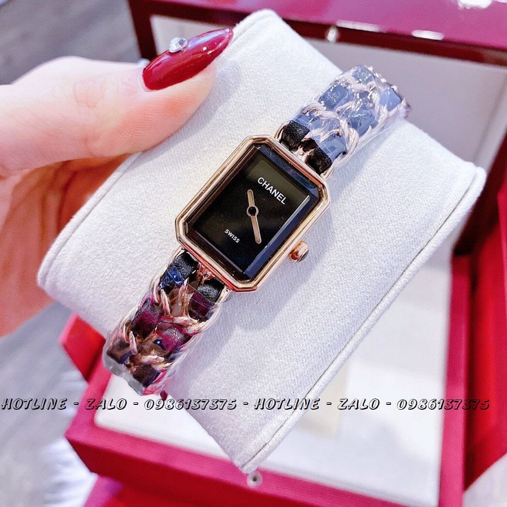Đồng Hồ Nữ Chanel Première Xích Rose Gold Đen 20x28mm