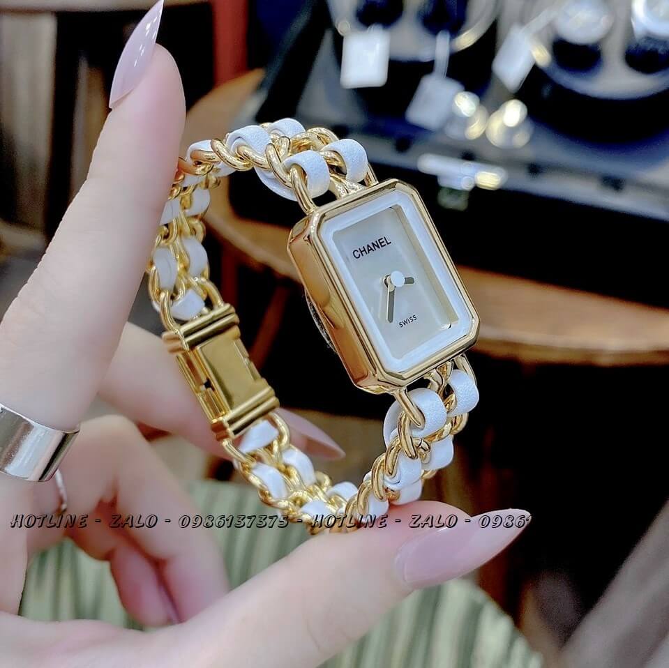 Đồng Hồ Nữ Chanel Première Xích Trắng Gold 20x28mm