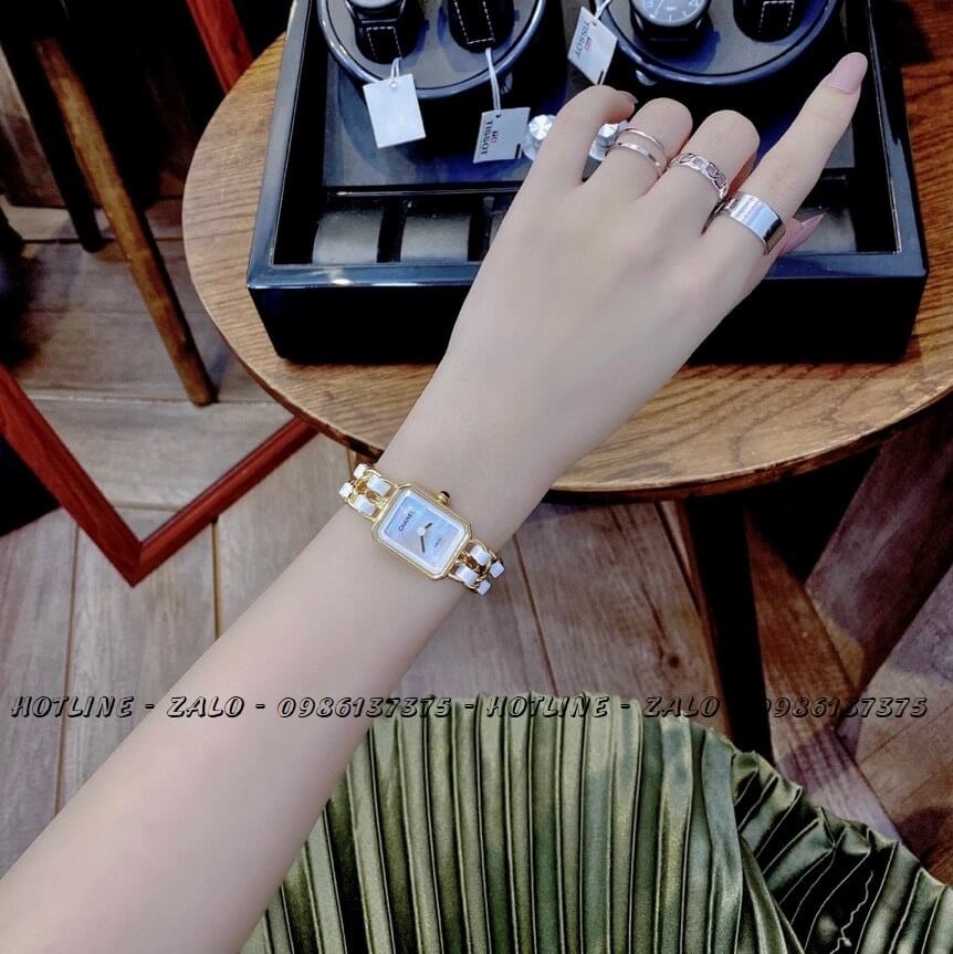 Đồng Hồ Nữ Chanel Première Xích Trắng Gold 20x28mm