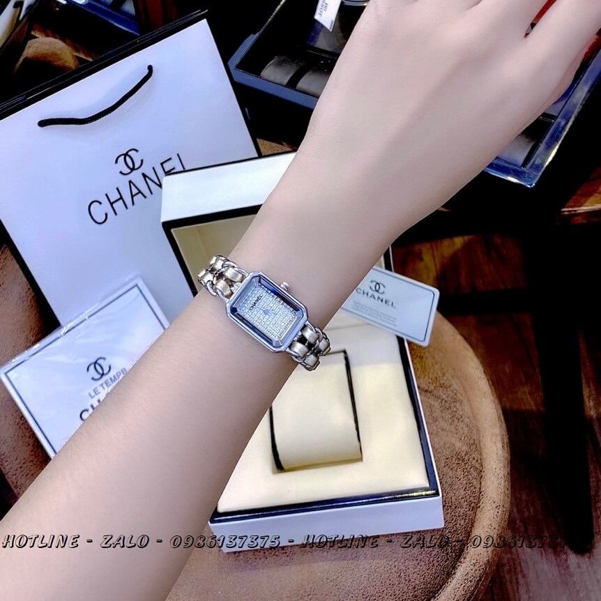 Đồng Hồ Nữ Chanel Première Diamond Dây Xích Mặt Trắng