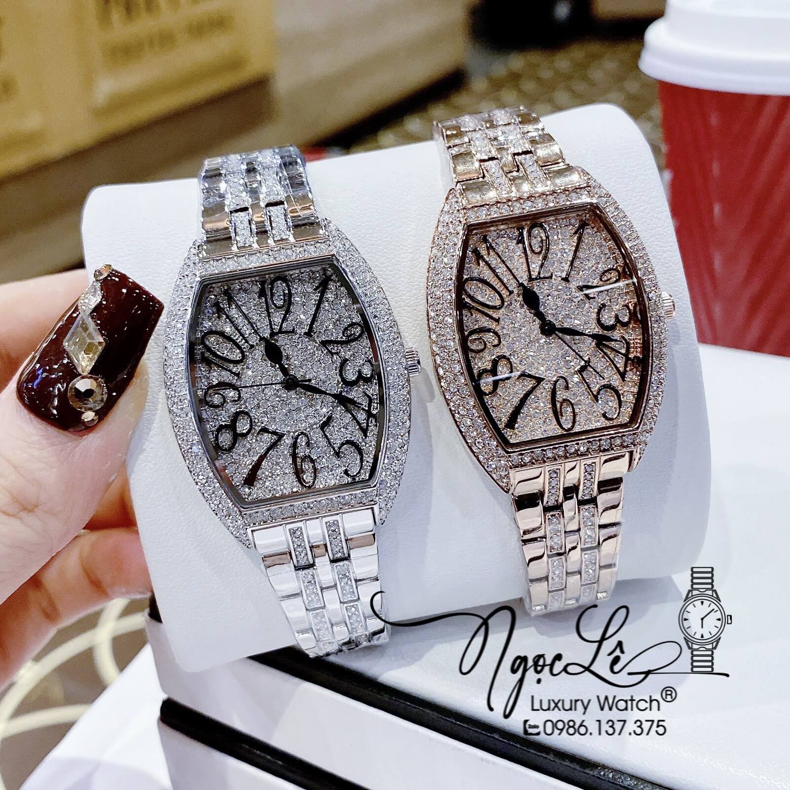 Đồng Hồ Chopard Nữ Dây Kim Loại Silver Mặt Chữ Nhật Đính Đá Size 34mm Siêu Cấp