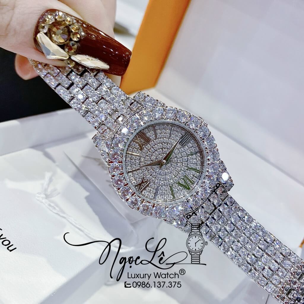 Đồng Hồ Chopard Nữ Dây Thép Màu Silver Đính Đá 31mm