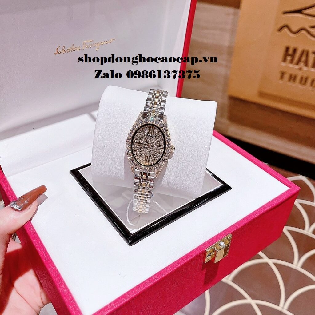 Đồng Hồ Chopard Nữ Siêu Cấp Mặt Oval Đính Đá 33mm