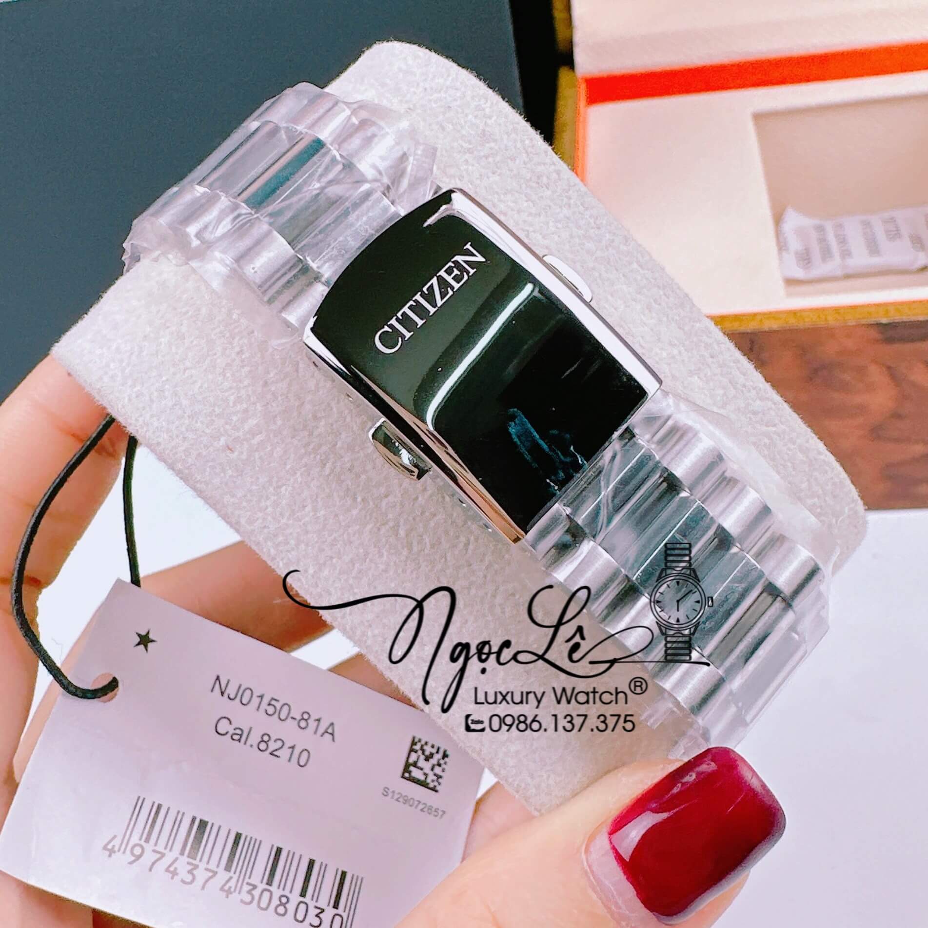 Đồng Hồ Nam Citizen Tự Động  Dây Kim Loại Silver Mặt Trắng Size 39mm