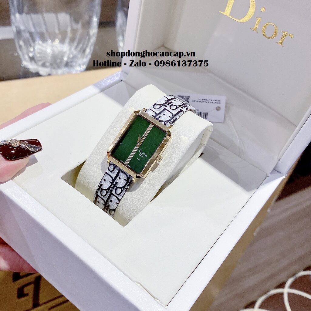 Đồng Hồ Nữ Christian Dior Malice Dây Da Dior Xám Mặt Xanh 30mm