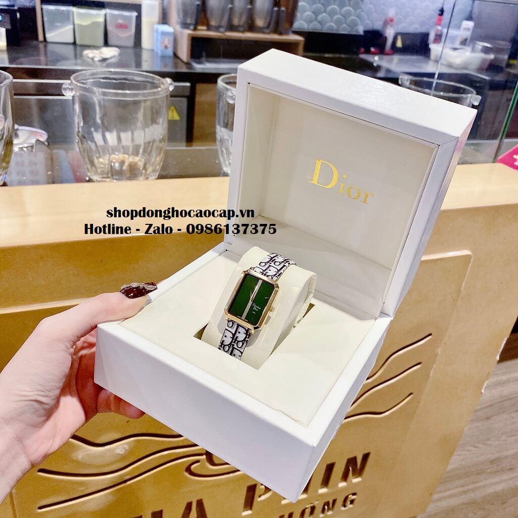 Đồng Hồ Nữ Christian Dior Malice Dây Da Dior Xám Mặt Xanh 30mm