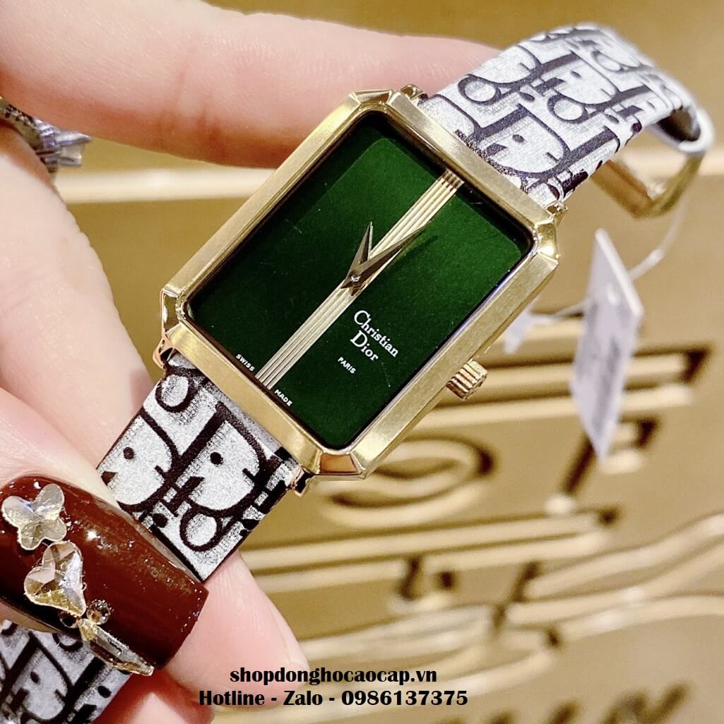 Đồng Hồ Nữ Christian Dior Malice Dây Da Dior Xám Mặt Xanh 30mm