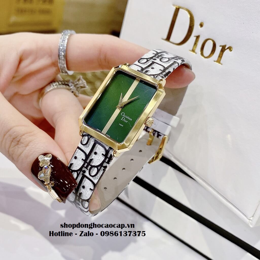 Đồng Hồ Nữ Christian Dior Malice Dây Da Dior Xám Mặt Xanh 30mm