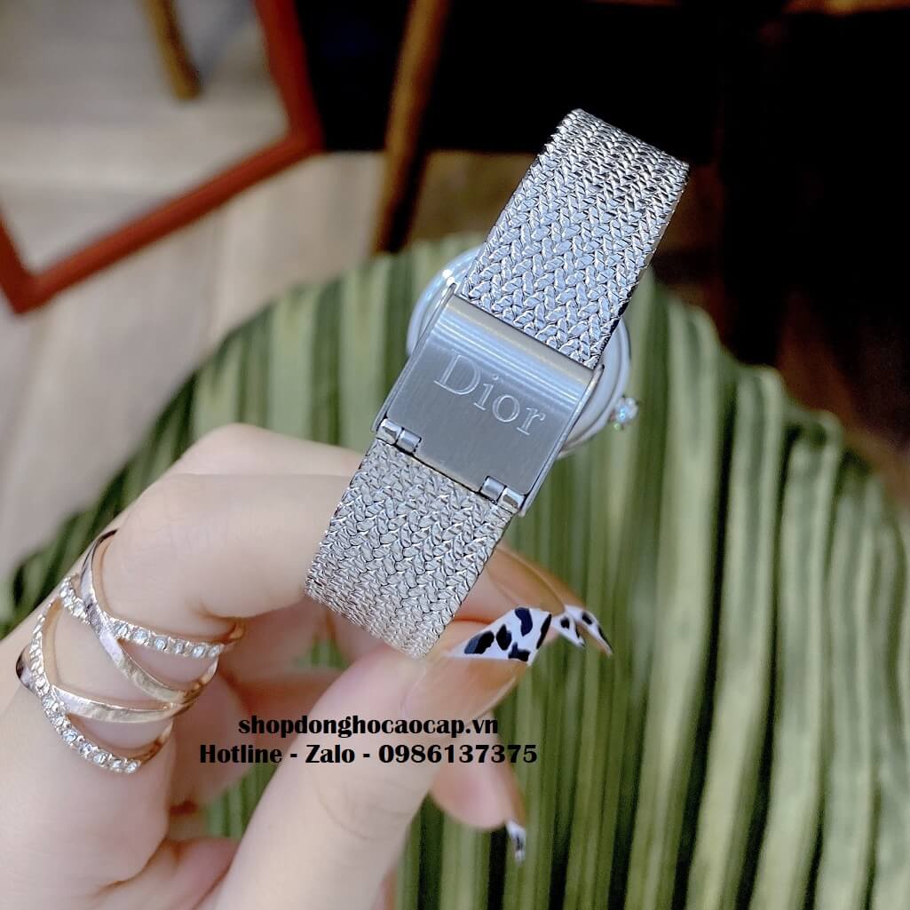 Đồng Hồ Nữ Christian Dior Dây Mesh Silver Mặt Xà Cừ 30mm