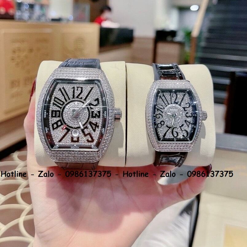 Đồng Hồ Franck Muller Cặp V32 - V45 Siêu Cấp Silicon Đen