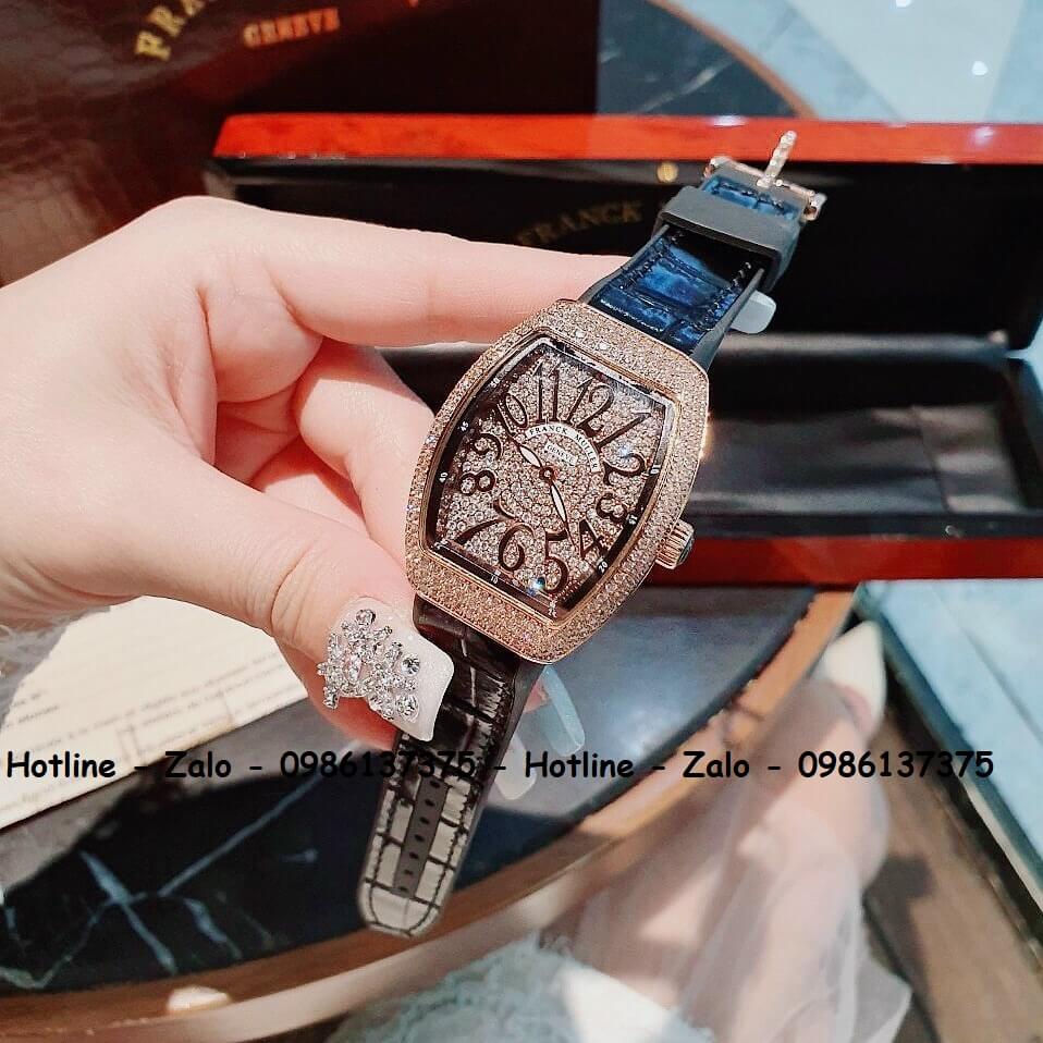 Đồng Hồ Franck Muller Cặp V32 - V45 Dây Da Silicon Đen