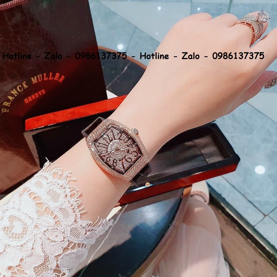 Đồng Hồ Franck Muller Cặp V32 - V45 Dây Da Silicon Đen