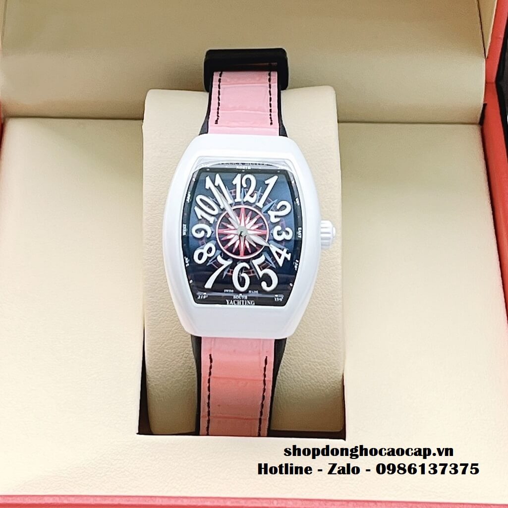 Đồng Hồ Franck Muller V32 ABF Siêu Cấp 1:1 Nữ Dây Da Silicon Hồng